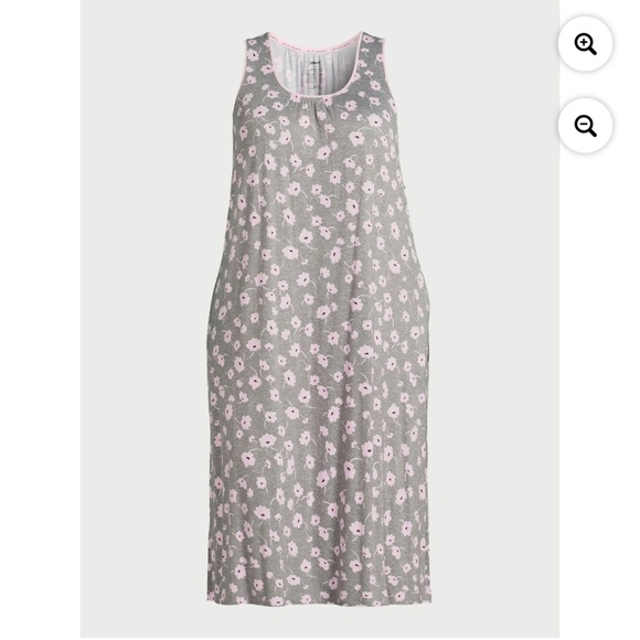 Joyspun Women’s Gray Floral Midi Chemise Size 3X NEW - Picture 4 of 10